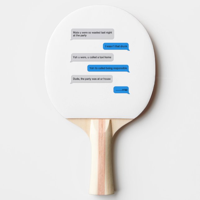 Raquete De Ping Pong Mensagem de texto engraçada (Frente)