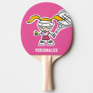 Raquete De Ping Pong Mesa de cartoon tênis pingue-pongue de menina bon