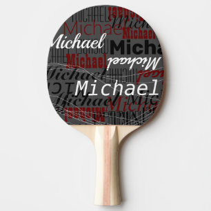 Raquete De Ping Pong Mesa de Cinzas EscurasTênis com o nome do jogador