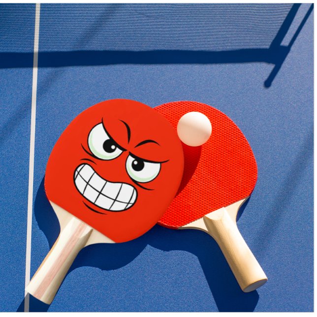 Raquete De Ping Pong Mesa personalizada moderna com cara irritada (personalized ping pong paddle)