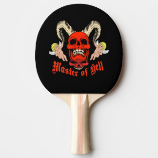 Raquete De Ping Pong Mestre do Inferno Desenho Gótico de Caveira e Quer