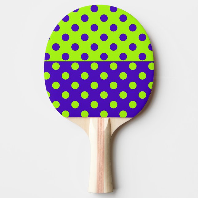 Raquete De Ping Pong Metade Pontos Azul e Verde   (Frente)