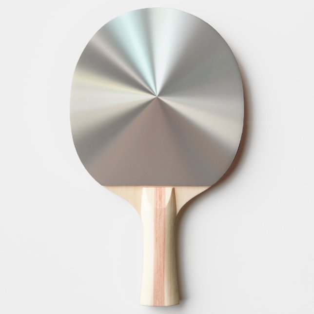 Raquete De Ping Pong Metálico de prata (Frente)
