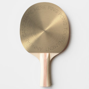 Raquete De Ping Pong Metálico Dourado Amigável e Rotação