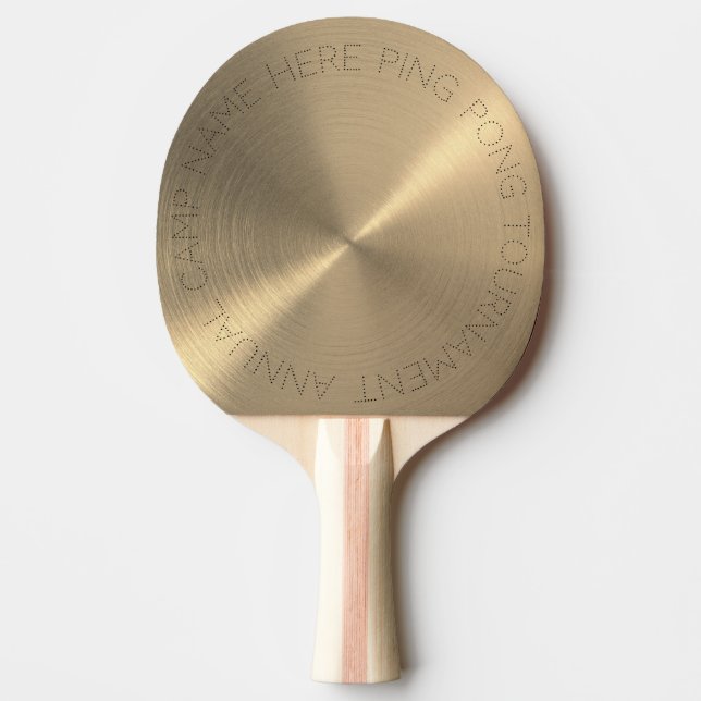 Raquete De Ping Pong Metálico Dourado Amigável e Rotação (Frente)