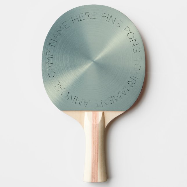 Raquete De Ping Pong Metálico Verde Personalizado (Frente)