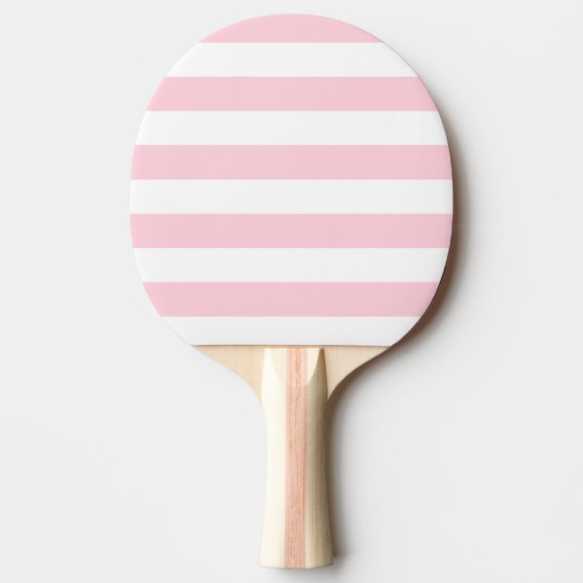 Raquete De Ping Pong Milhares de Pink e White Stripes (Frente)