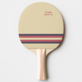 Raquete De Ping Pong Minimalista, Listras Cor-de-Rosa Retro, Texto em C