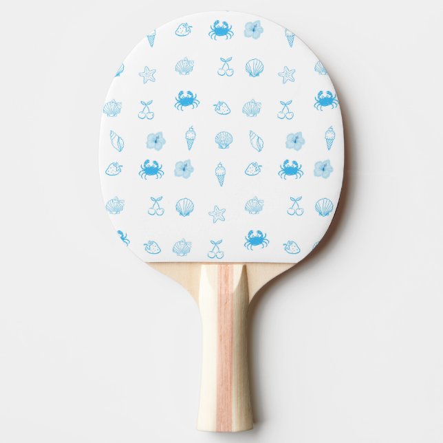 Raquete De Ping Pong Minimalista Praia Grega (Frente)