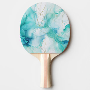 Raquete De Ping Pong Mint Aqua Ink Marble
