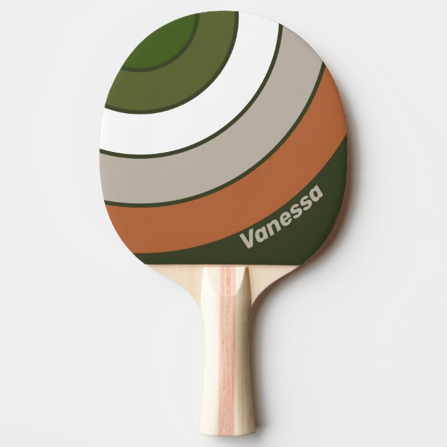 Raquete De Ping Pong Misty Grove Circle Stripe with Name (Frente)