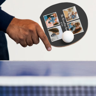 Raquete De Ping Pong Modelo de colagem de fotos da família 4 personaliz