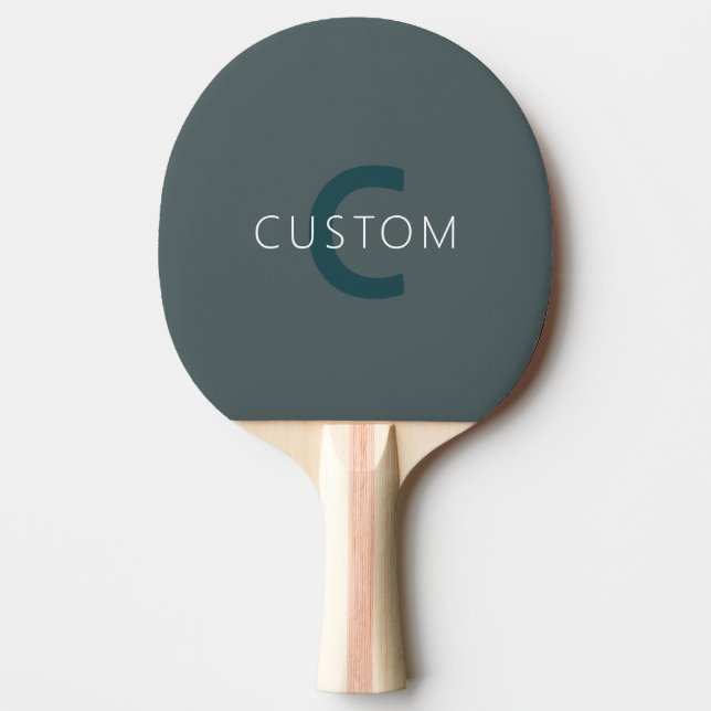 Raquete De Ping Pong Modelo de Monograma Personalizável na moda (Frente)