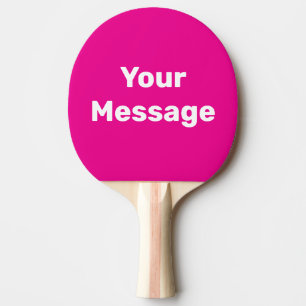 Raquete De Ping Pong Modelo de texto simples em rosa profundo e branco