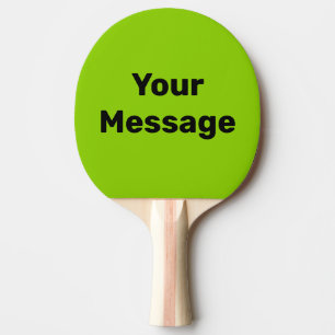 Raquete De Ping Pong Modelo de texto simples em verde lima e preto