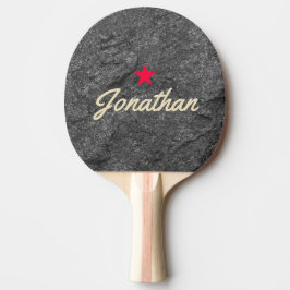 Raquete De Ping Pong Modern Dark Granite Stone Vintage Star Signature