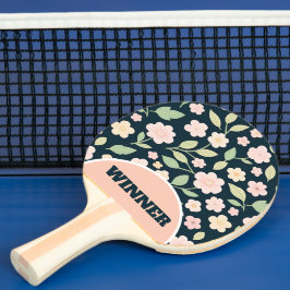 Raquete De Ping Pong Modern Pink Wildflowers Pattern