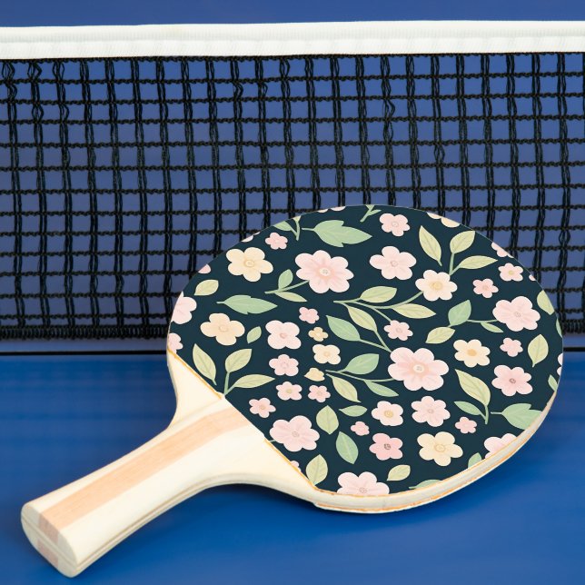 Raquete De Ping Pong Modern Pink Wildflowers Pattern (Insitu)