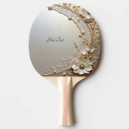 Raquete De Ping Pong Modern White Flowers Pearls Ping Pong Paddle