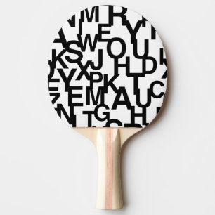 Raquete De Ping Pong Moderno, abstrato, padrão confuso com letras