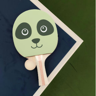 Raquete De Ping Pong Moderno - Bonito Panda Enfrentado Verde Claro