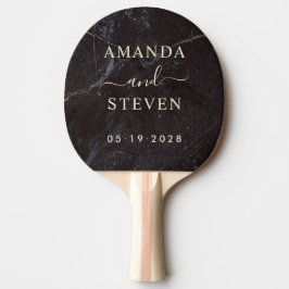 Raquete De Ping Pong Modest Dark Stone Couple Names with Wedding Date