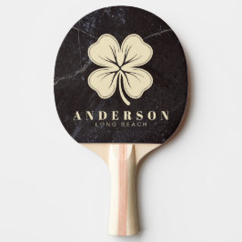 Raquete De Ping Pong Modest Dark Stone Four Leaf Clover with Name