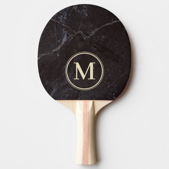 Raquete De Ping Pong Modest Dark Stone Monogram (Frente)