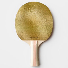 Raquete De Ping Pong Mola de vidro imerso, iridescente, de ouro rico