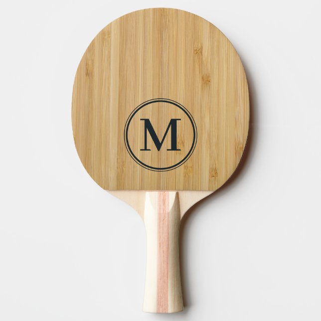 Raquete De Ping Pong Monograma Bambu Escuro (Verso)