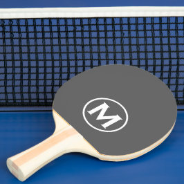 Raquete De Ping Pong Monograma Clássico Mínimo de Cinzas