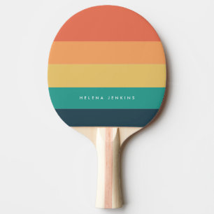 Raquete De Ping Pong Monograma Colorido Horizontal Stritado Colorido