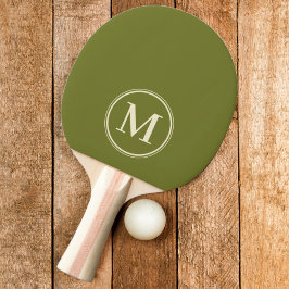 Raquete De Ping Pong Monograma Cor de Azeitona Sólida Doce