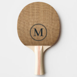 Raquete De Ping Pong Monograma de aniagem marrom