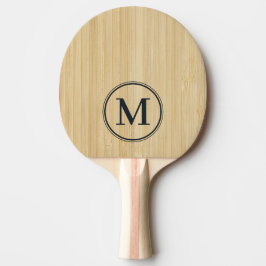 Raquete De Ping Pong Monograma de Bambu Claro