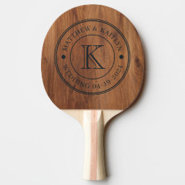 Raquete De Ping Pong Monograma de Casamento Maple Wood BK