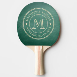 Raquete De Ping Pong Monograma de Estrela de Quadro Negro Verde para Ca