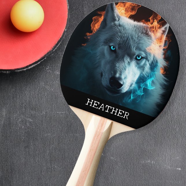 Raquete De Ping Pong Monograma de Fantasia do Lobo Magnético (Criador carregado)