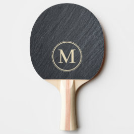 Raquete De Ping Pong Monograma de Granito Escuro Liso