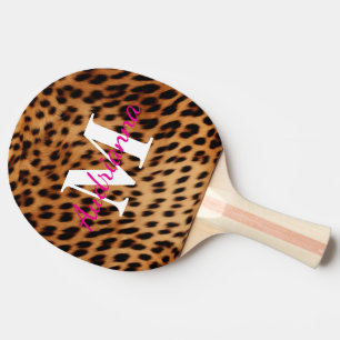 Raquete De Ping Pong Monograma de impressão de animais leopardo