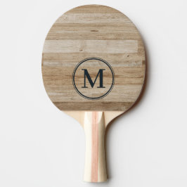 Raquete De Ping Pong Monograma de Madeira de Cinza Clara