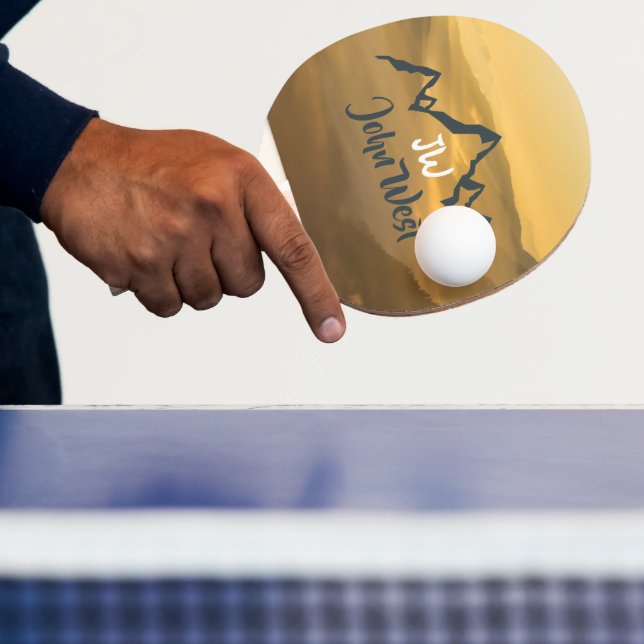 Raquete De Ping Pong monograma de montanhas personalizável do nascer do (Insitu)