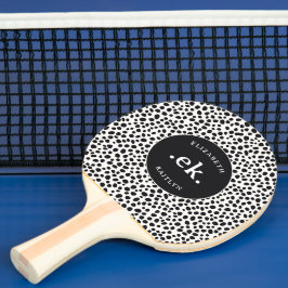 Raquete De Ping Pong Monograma de Padrão Abstrato de Cão Dalmata