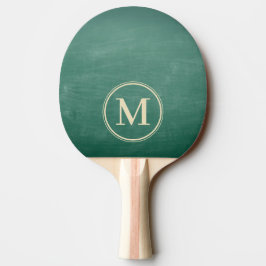 Raquete De Ping Pong Monograma de Quadro Negro Verde