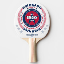 Raquete De Ping Pong Monograma de Tipografia Circular do Colorado Pride