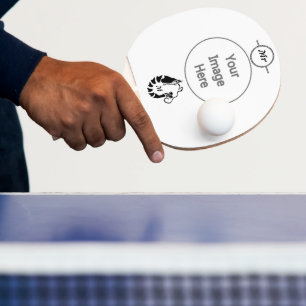 Raquete De Ping Pong Monograma do Camarão com Estilo Preto
