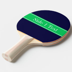 Raquete De Ping Pong Monograma do nome da faixa verde esmeralda azul-Ma
