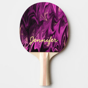 Raquete De Ping Pong Monograma do padrão do gótico roxo