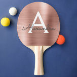 Raquete De Ping Pong Monograma Dourado de Folha Rosa Rosa Rosa Rosa Esb<br><div class="desc">Rosa Rosa Rosa Rosa Rosa Dourada Folha Metálica Elegante Monograma Monograma Ping Pong Paddle. Este monograma de Ping Pong Paddle pode ser personalizado para incluir seu nome inicial e próprio e fazer um excelente de aniversário feminino ou presente de festa de solteira de casamento.</div>