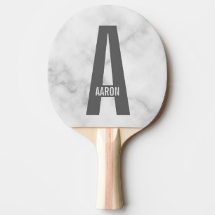 Raquete De Ping Pong Monograma e Nome de Negrito Personalizado Moderno